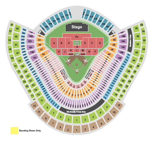 Dodger Stadium My Chemical Romance Seating Chart